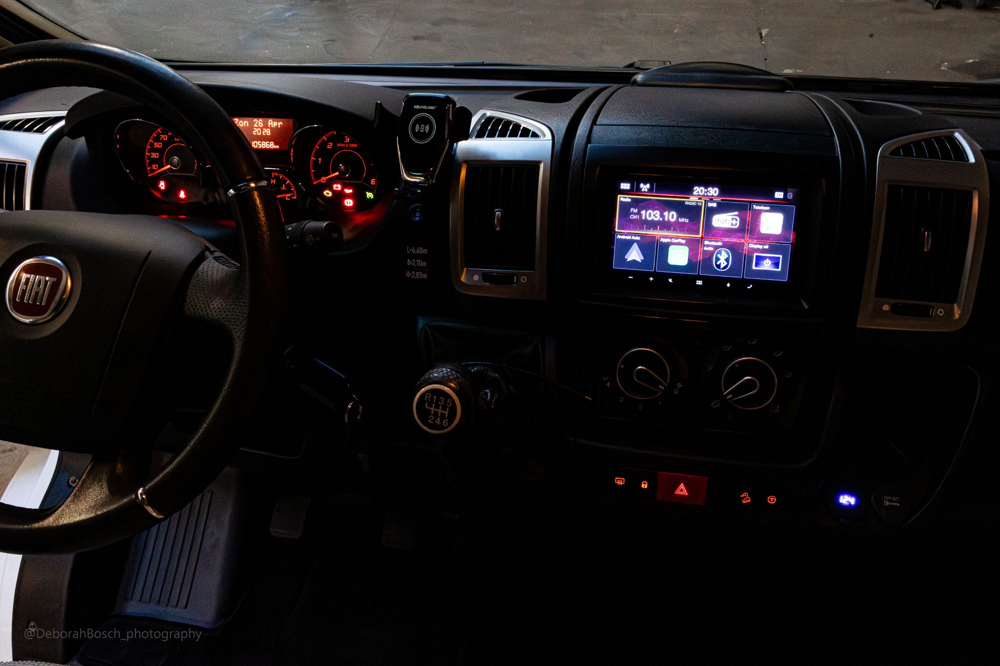 Dashboard van de camper